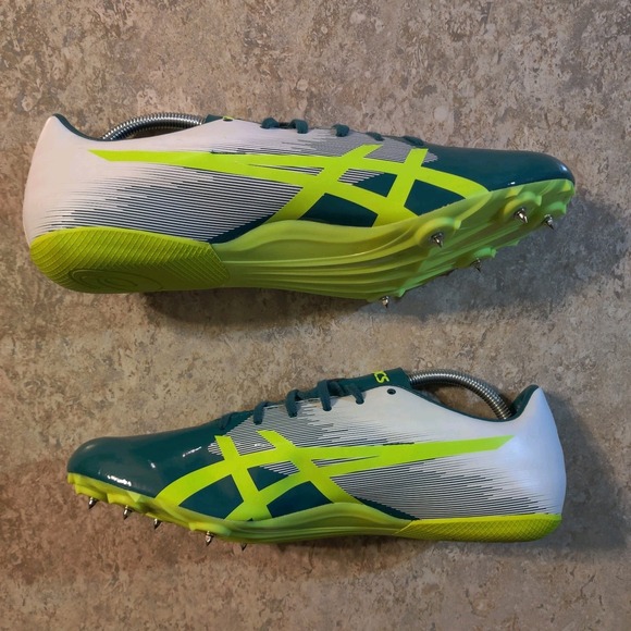 Men\'s ASICS Hyper Sprint Cleats Size 12 Track Shoes 1091A015 Green White New main image 6